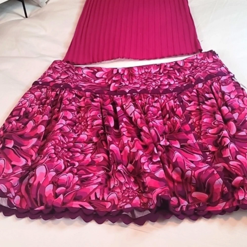 ❤️❤️ Kika Vargas Mum Floral Scallop Edge Faux Wrap Mini Skirt❤️❤️
